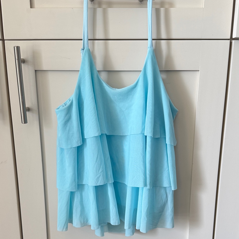 Light Blue Layered Girls Top